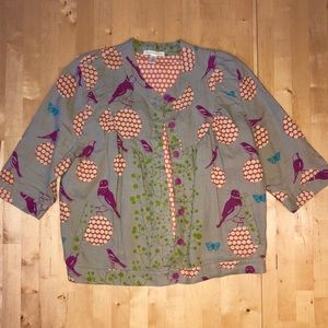 Anthropologie Cropped Linen Jacket.